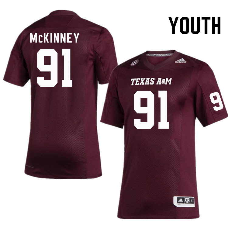 Youth #91 Ian McKinney Texas A&M Aggies College Football Jerseys Stitched Sale-Maroon - Click Image to Close